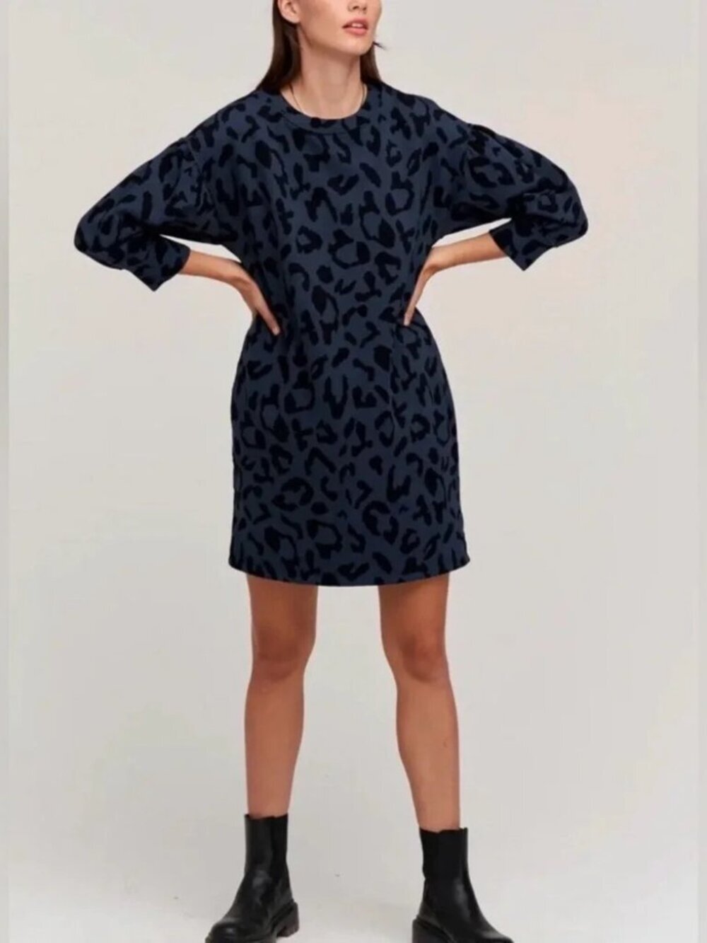 Anthropologie Velvet Graham & Spencer Jersey Animal Print Dress - Size Small